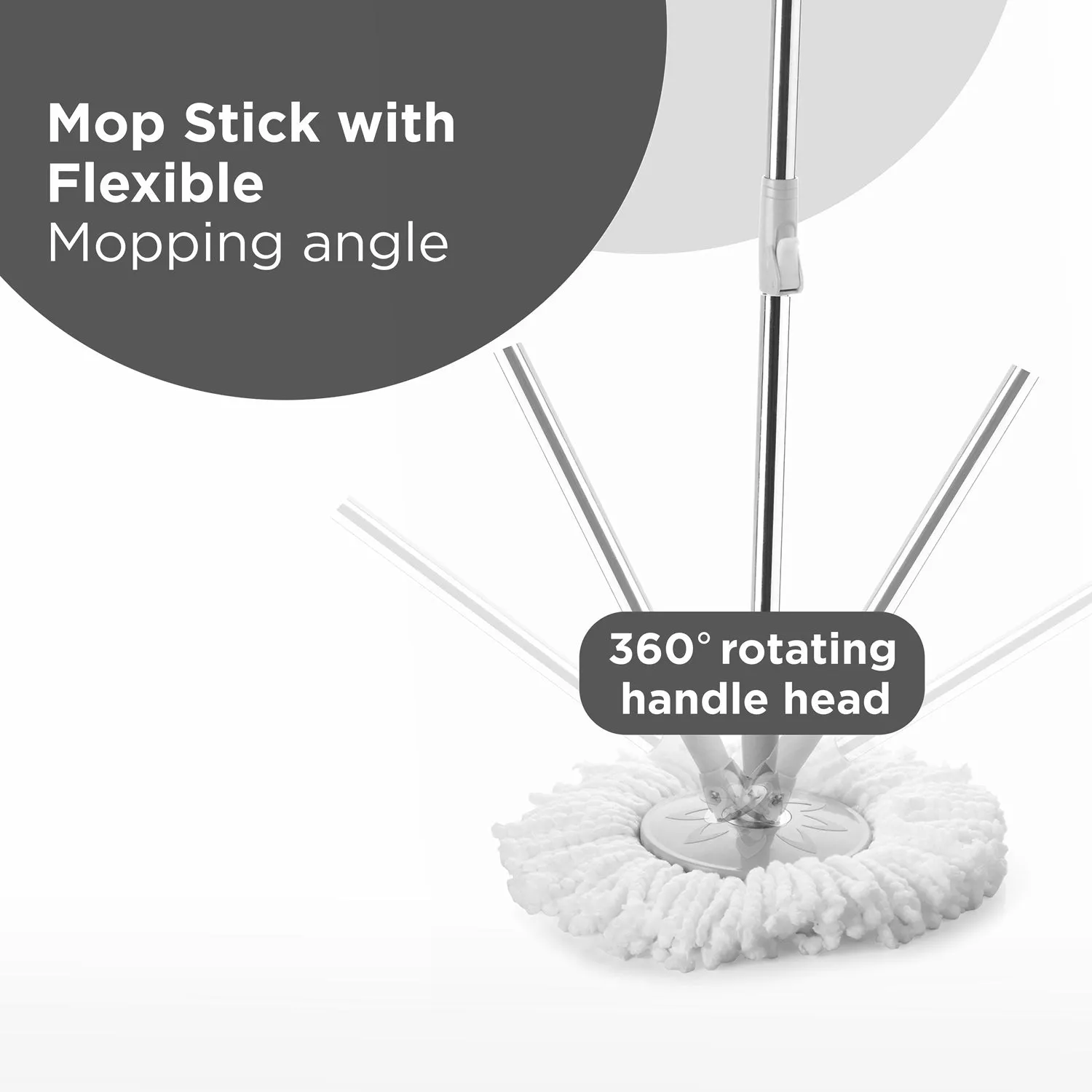 1185 Mop with Bucket For Floor Cleaning With Steel Spin  / Mop for Floor Cleaning  /  Floor Cleaner Mop  /  Spin Mop  /  Magic Mop  /  Mop Stick  /  Spin Mop Set with Bucket