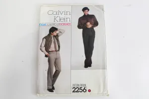 1970s Vogue American Designer 2256 Calvin Klein Sewing Pattern, UNCUT, Men's Pants Waist 34, FF Complete