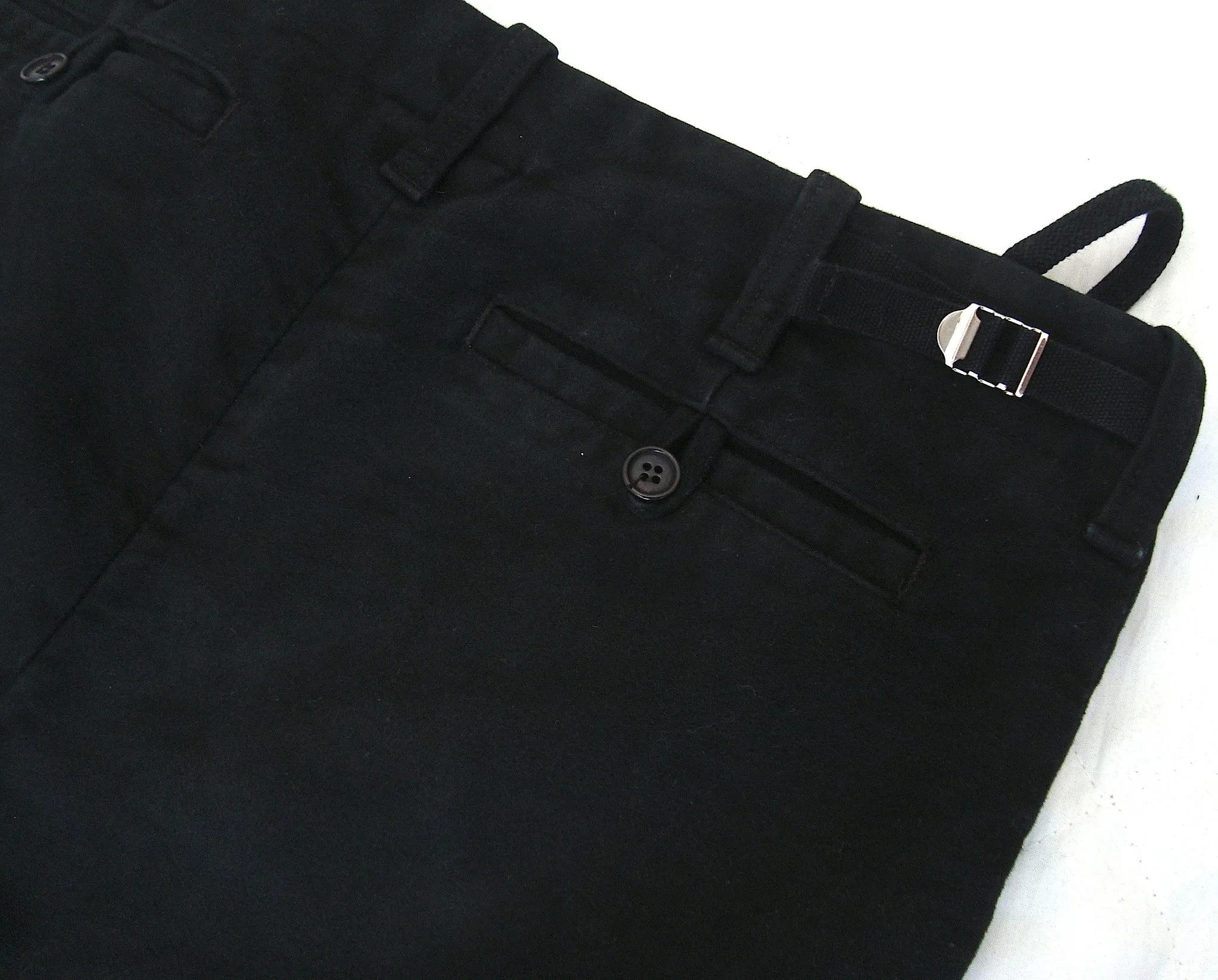 1998 Heavy Moleskin Cotton Slim Trousers with Elastic Straps