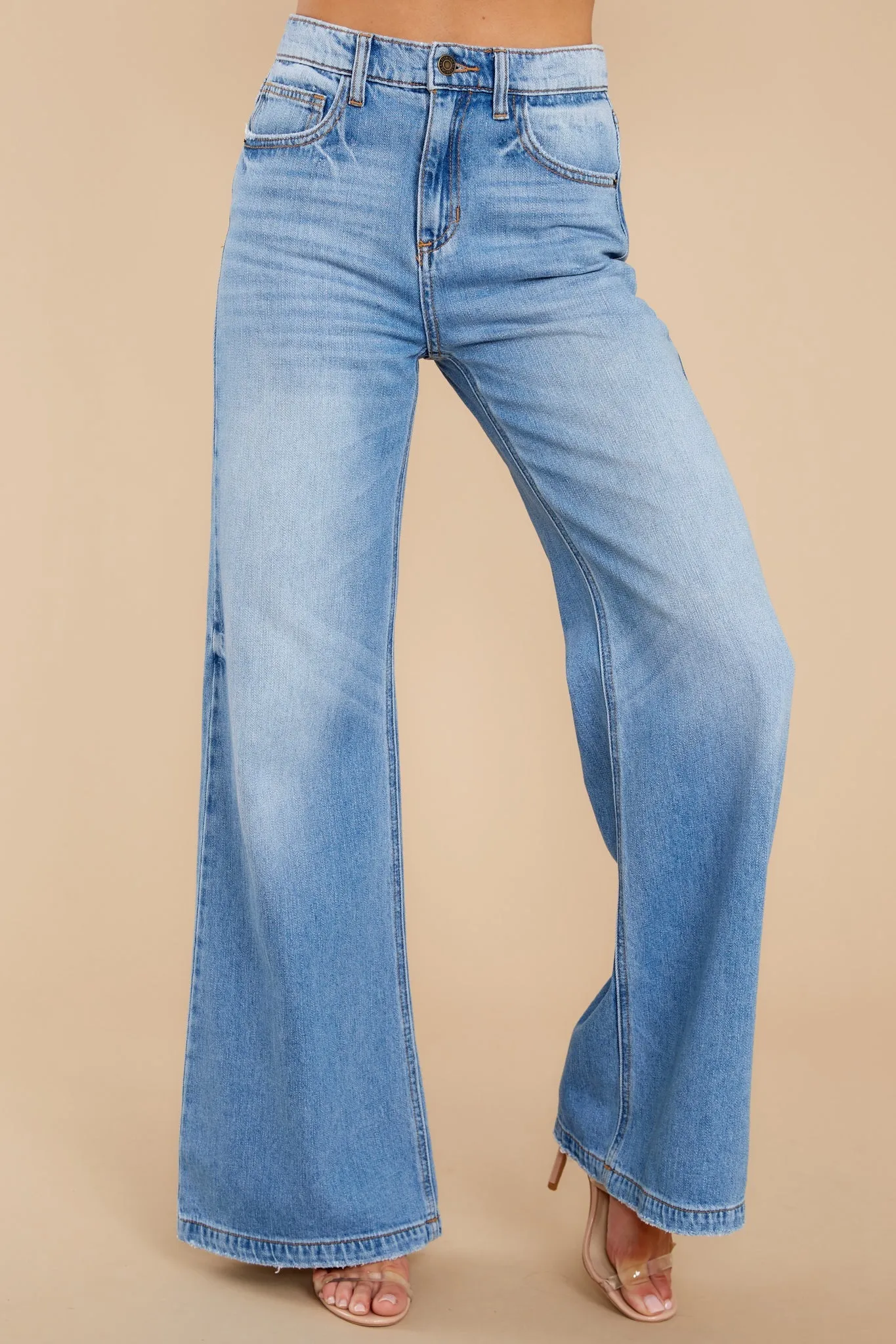 Another Jam Session Medium Wash Wide Leg Jeans