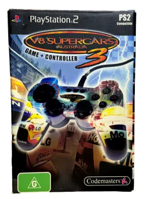 Big Box V8 Supercars Australia 3 PS2 (Platinum) PAL Game and Controller (Preowned)