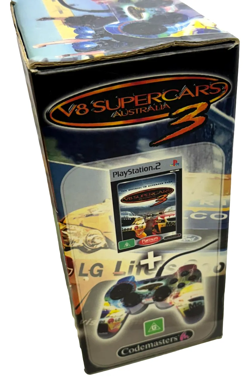 Big Box V8 Supercars Australia 3 PS2 (Platinum) PAL Game and Controller (Preowned)