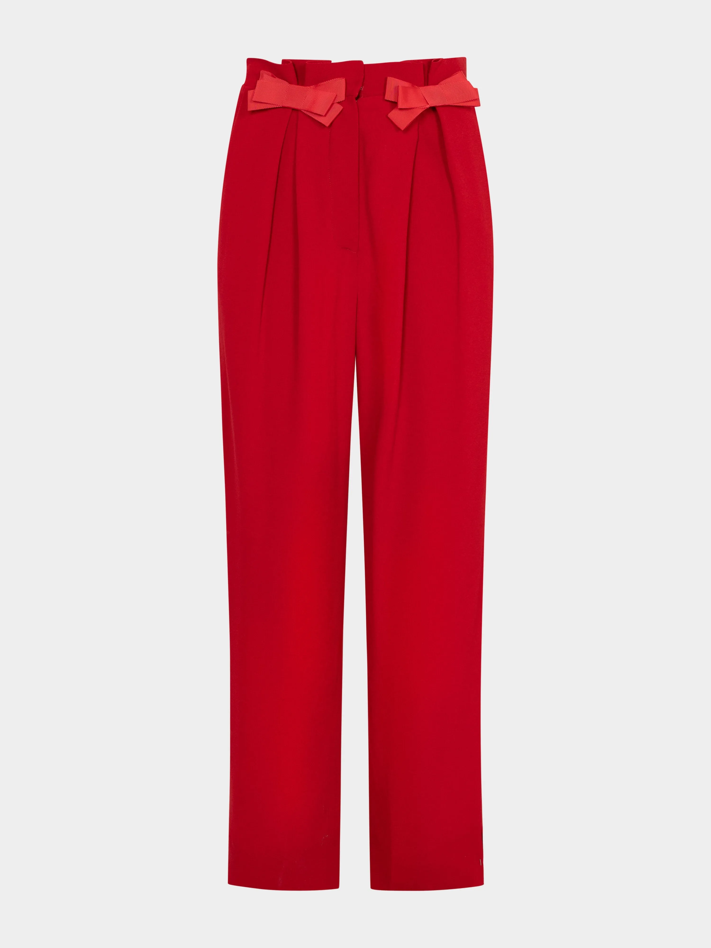 Bow Tulip Trousers in Scarlet