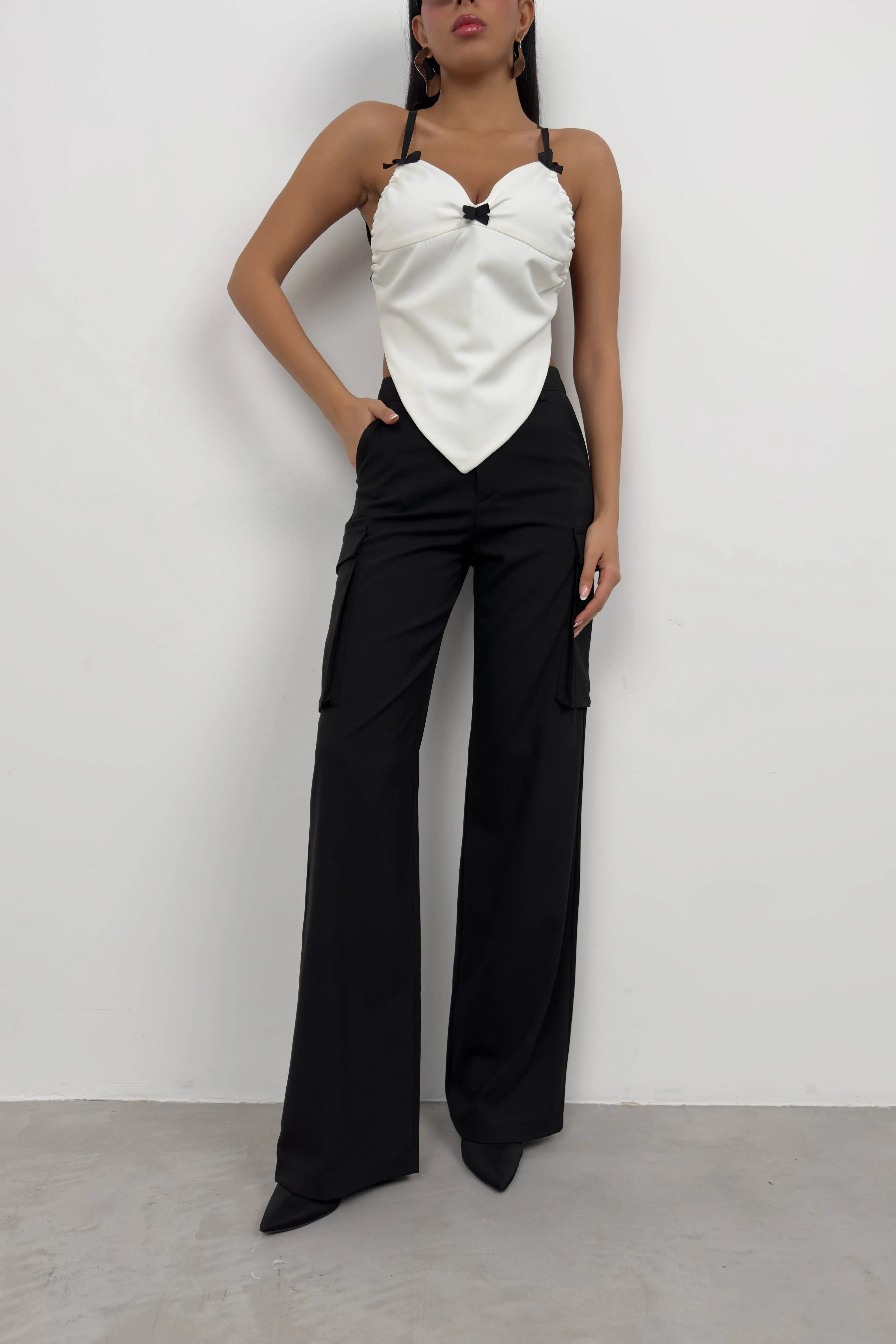 Cargo Pocket High Waist Trousers