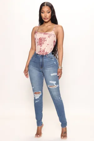 Classic Curvy Ripped Skinny Jeans - Medium Wash