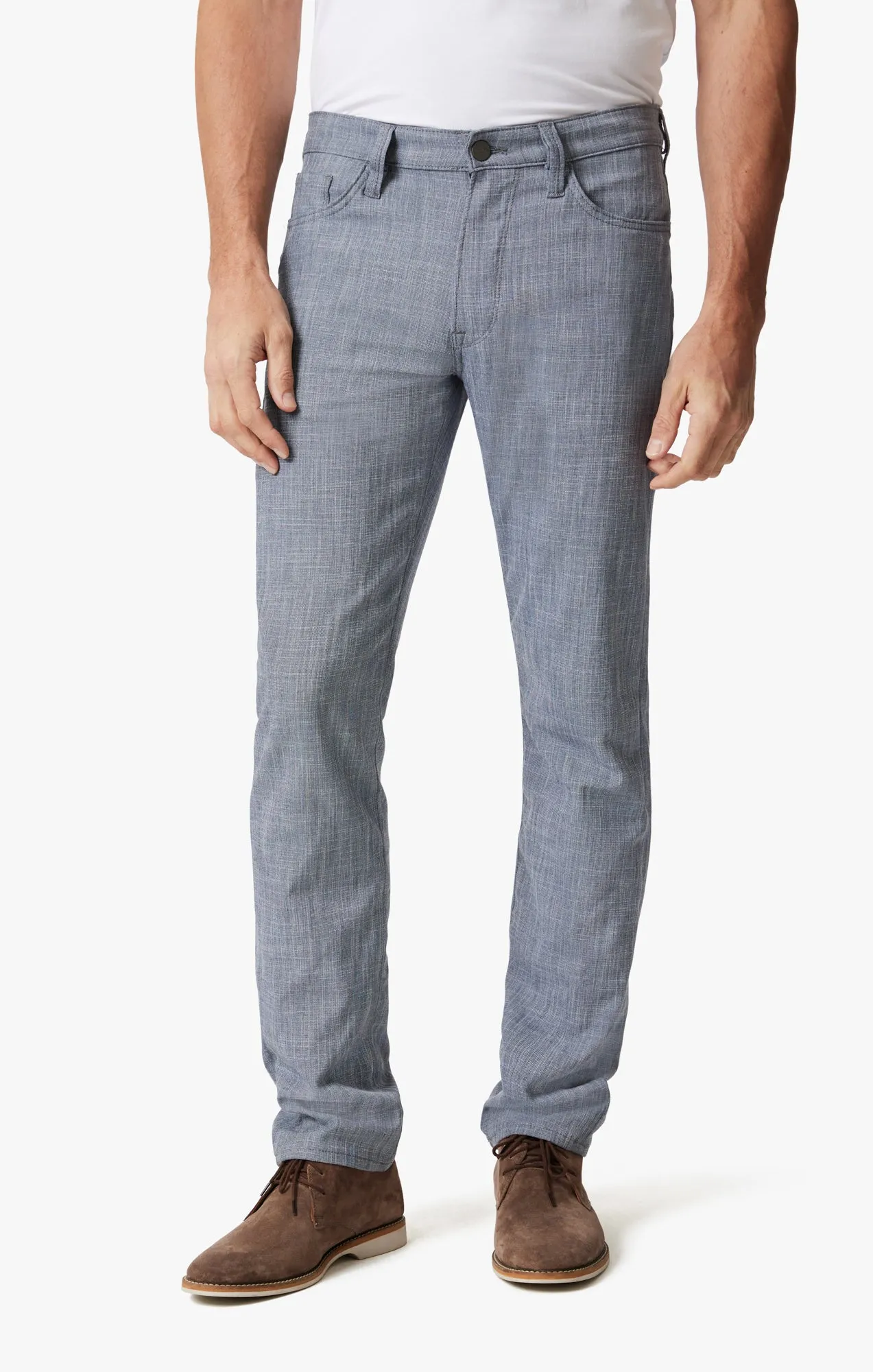 Courage Straight Leg Pants In Grey Cross Twill