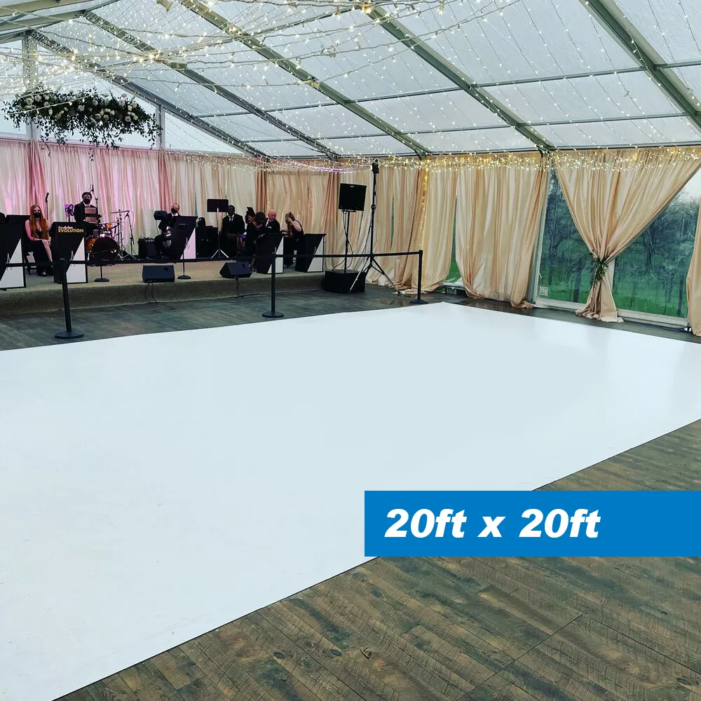 Dance Floor Wrap - White | Premium Vinyl with bubble-free technology | 8ft x 8ft, 10ft x 10ft, 12ft x 12ft, 16ft x16ft and 20ft x 20ft