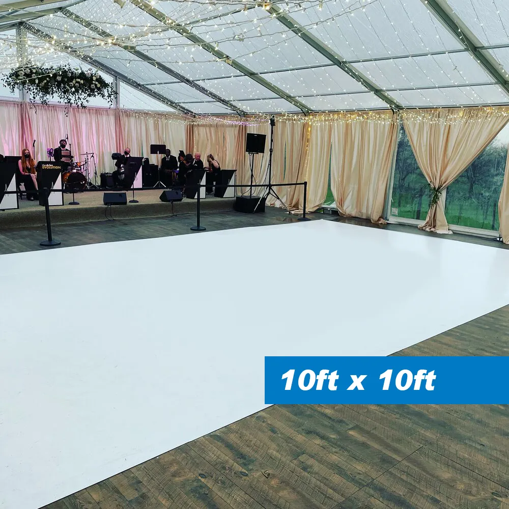 Dance Floor Wrap - White | Premium Vinyl with bubble-free technology | 8ft x 8ft, 10ft x 10ft, 12ft x 12ft, 16ft x16ft and 20ft x 20ft