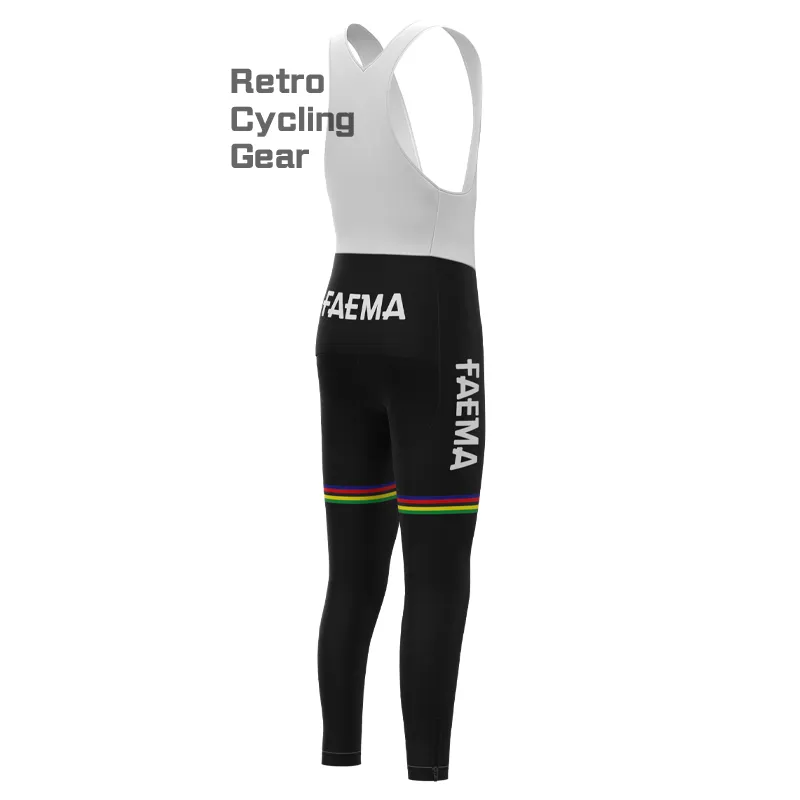 FAEMA White Fleece Retro Cycling Pants