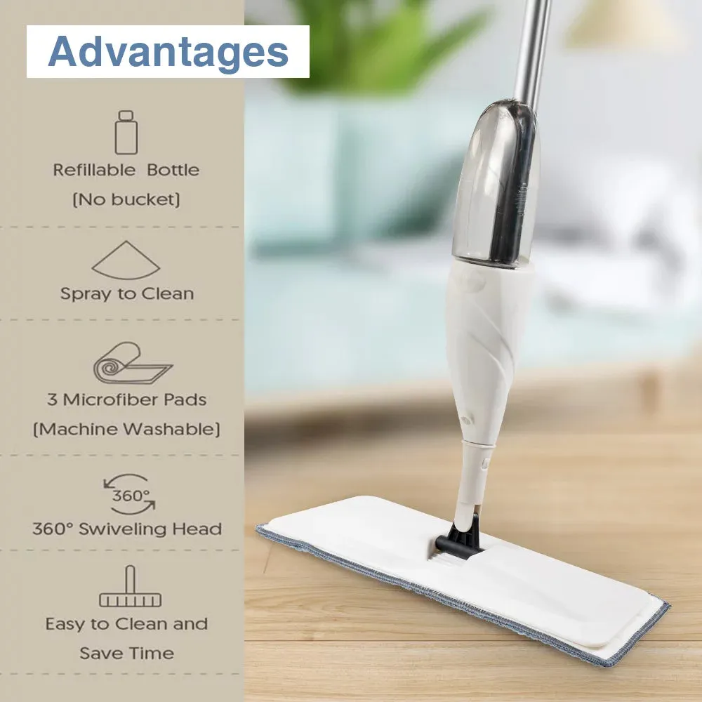 Floor Cleaning Wet Dry Microfiber Spray Mop with 2 Washable Pads Bn-link