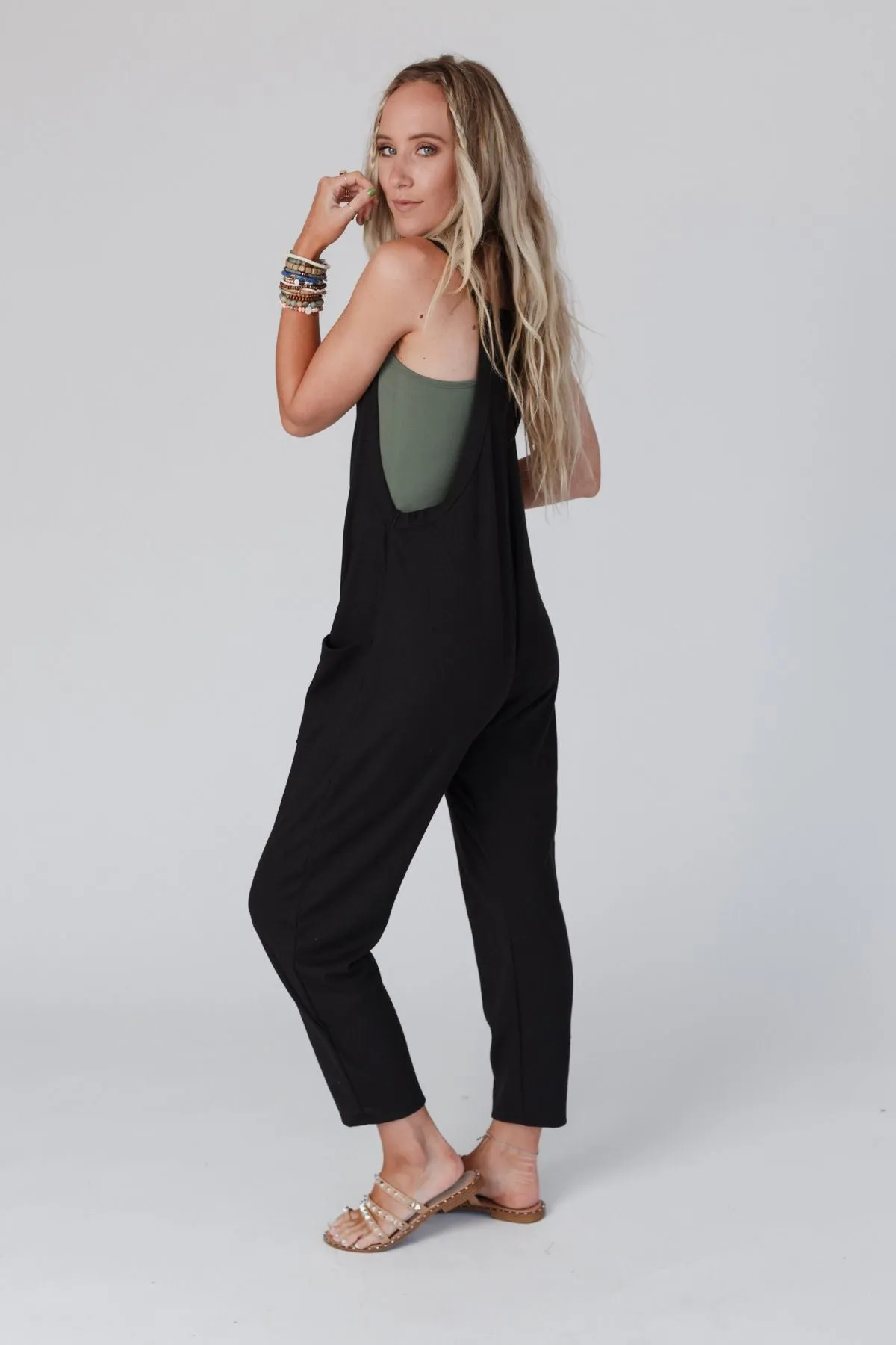 Hot Shot Harem Jumpsuit - Black