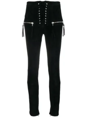 Lace-up High Waist Trousers