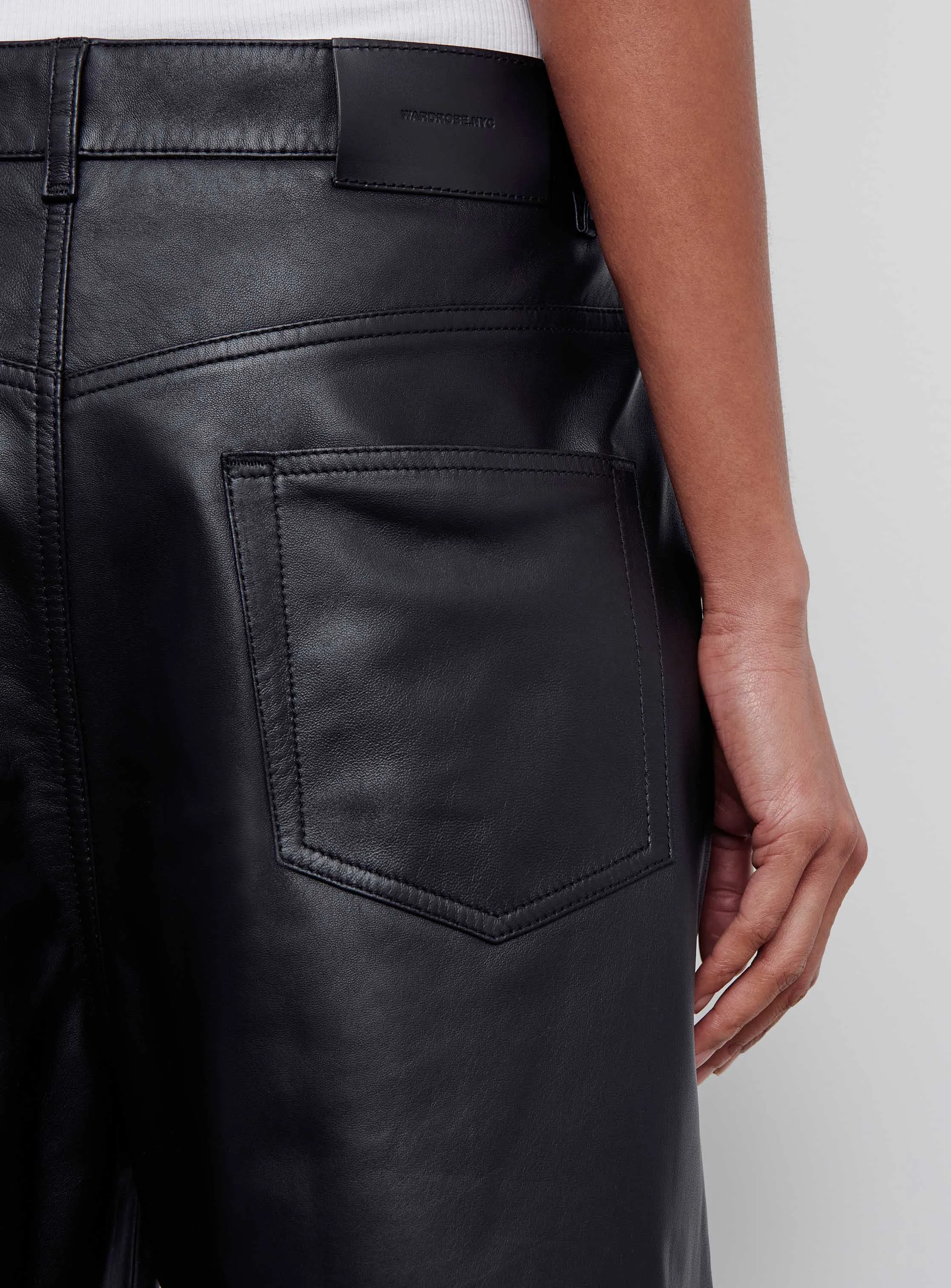 Leather Low Rise Pant