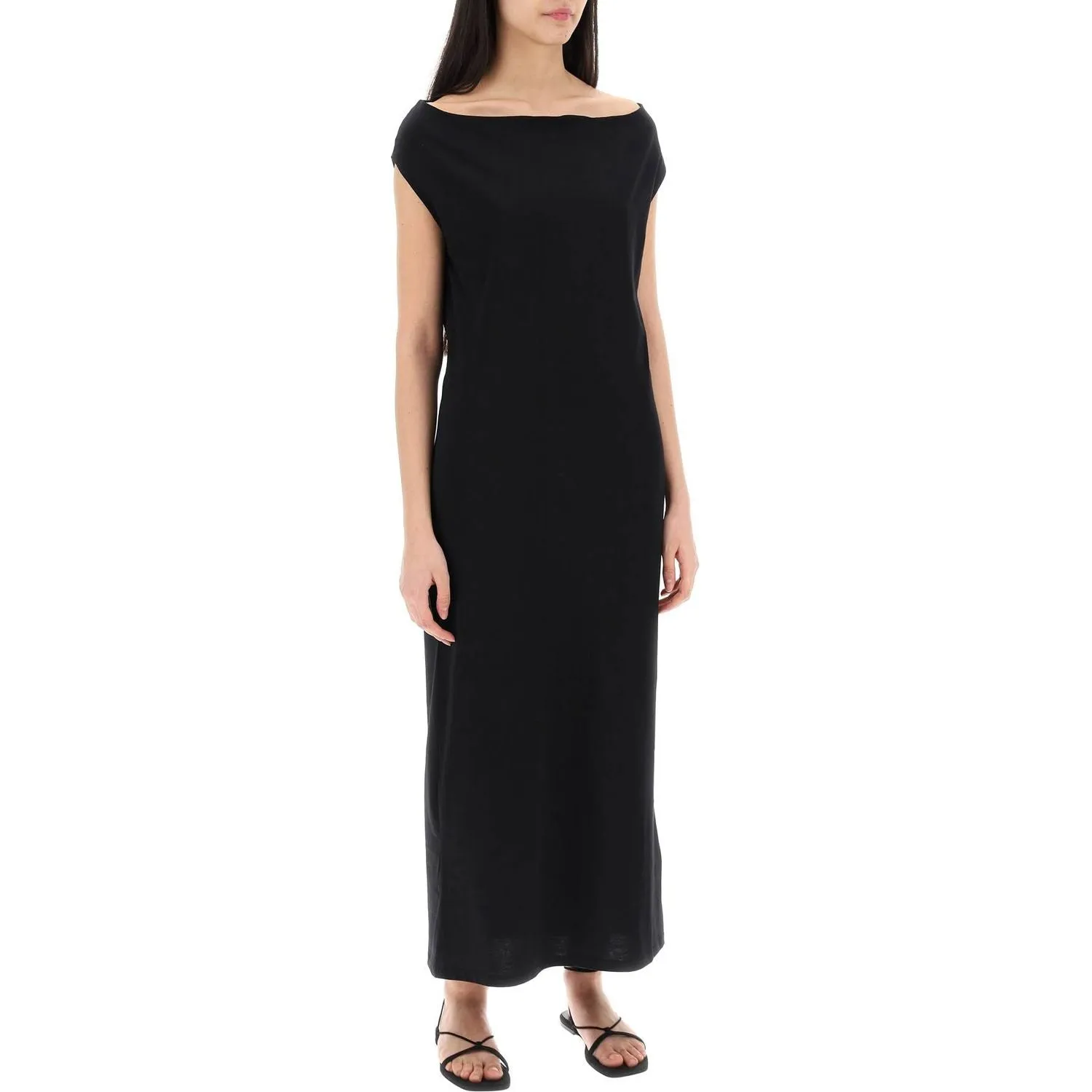 Loulou Studio long organic cotton martial dress in 9