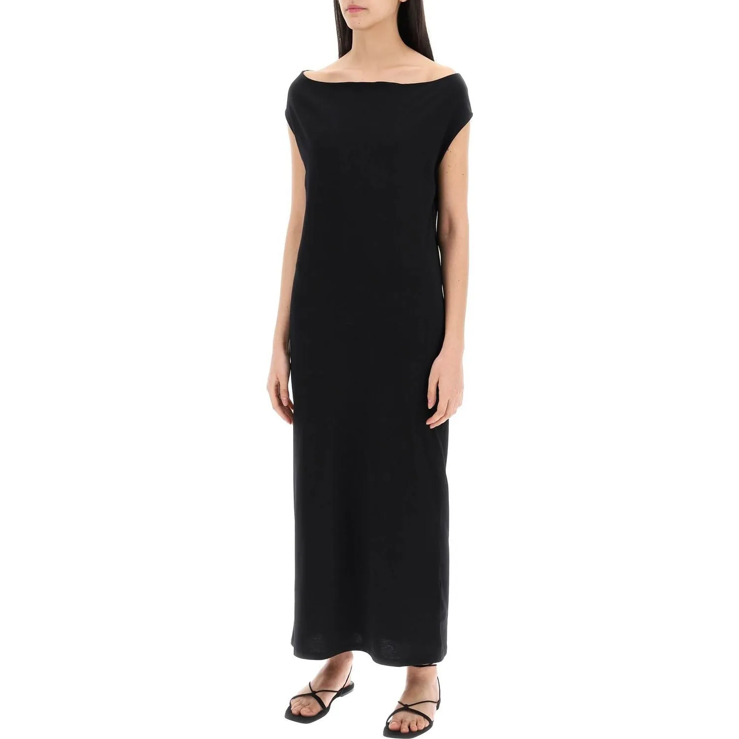 Loulou Studio long organic cotton martial dress in 9