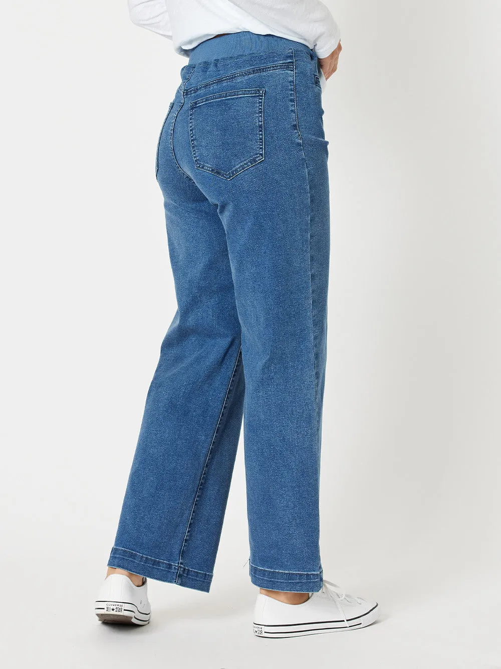 Maddy High Rise Wide Leg Jean - Denim