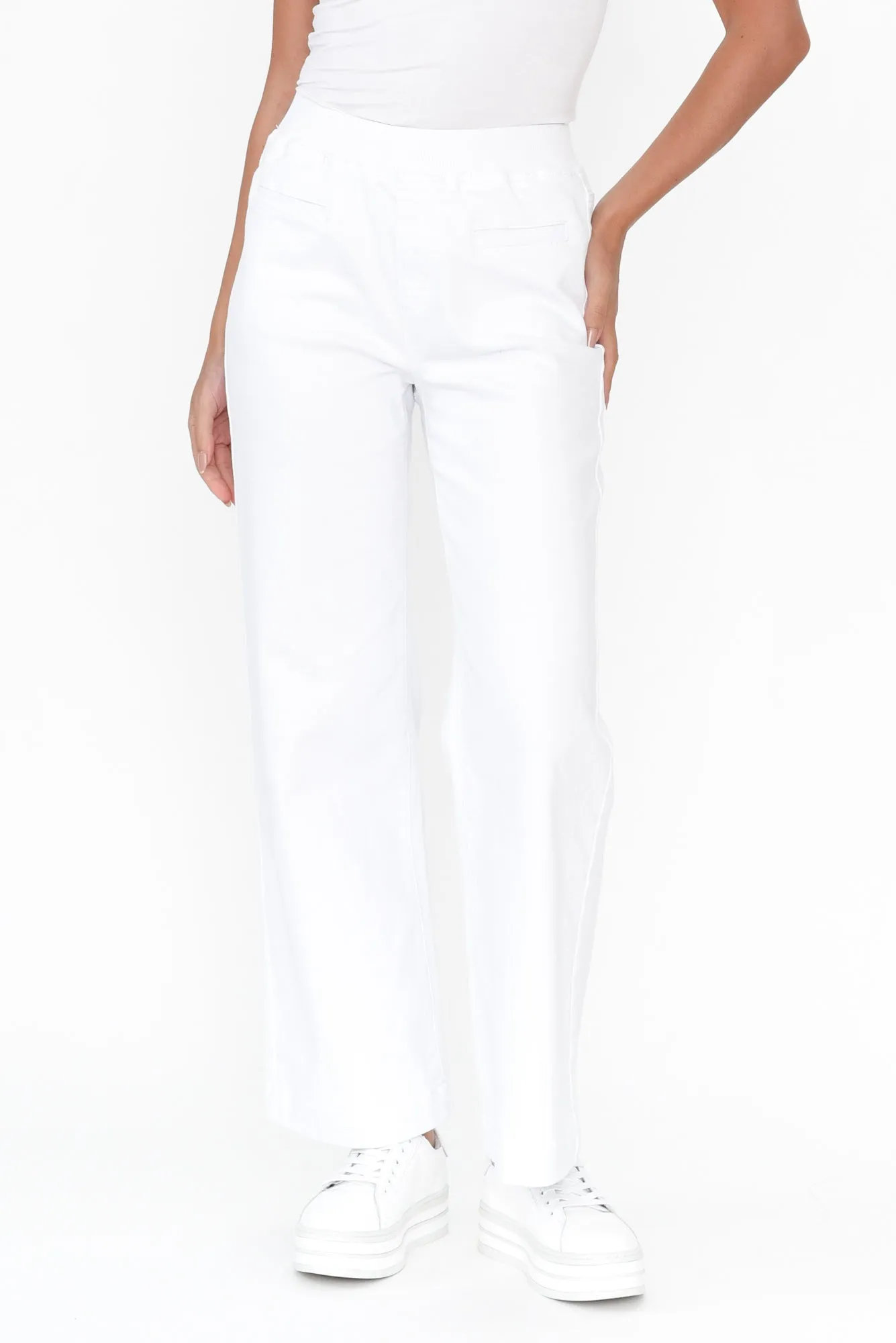 Maddy White Wide Leg Jeans