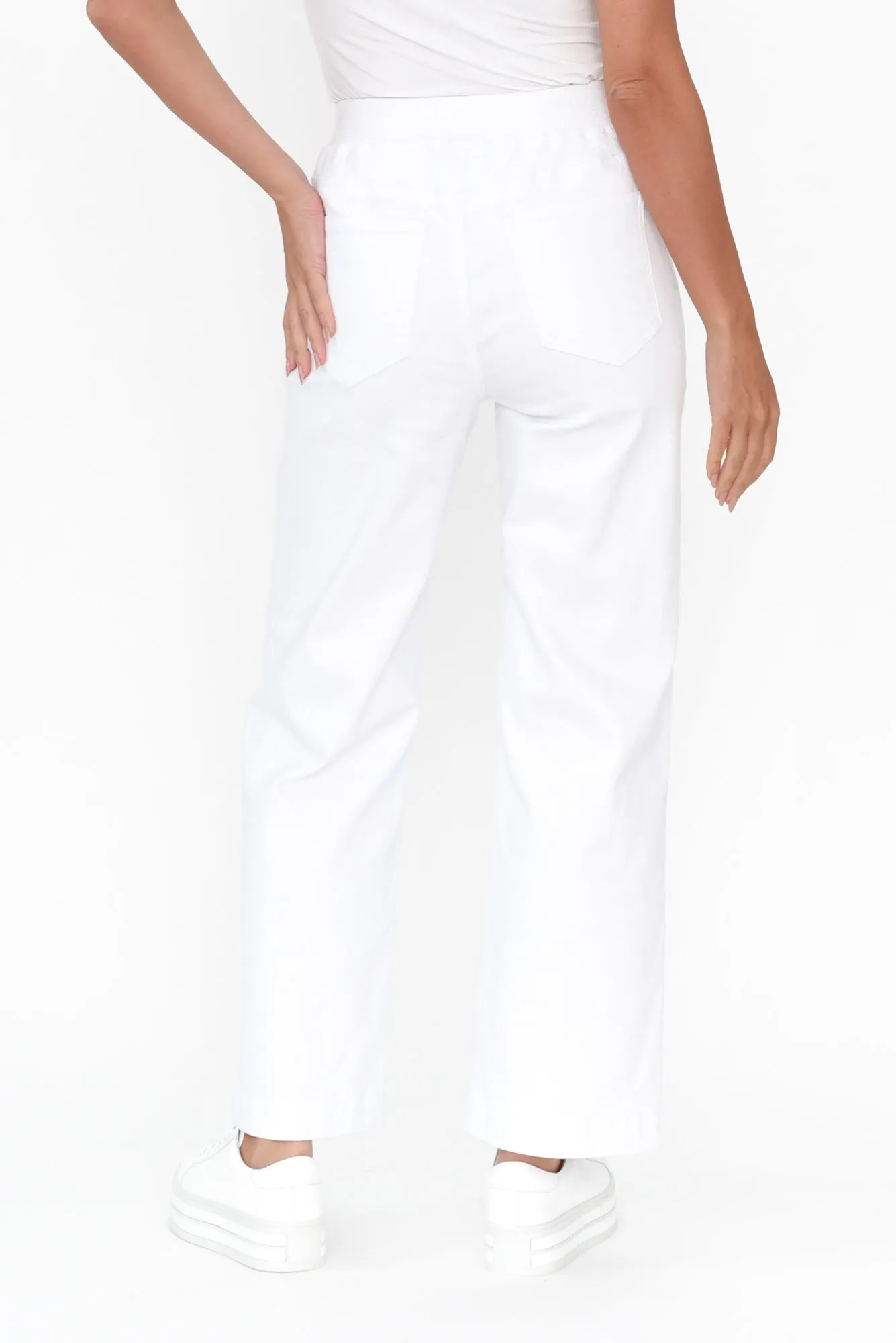 Maddy White Wide Leg Jeans