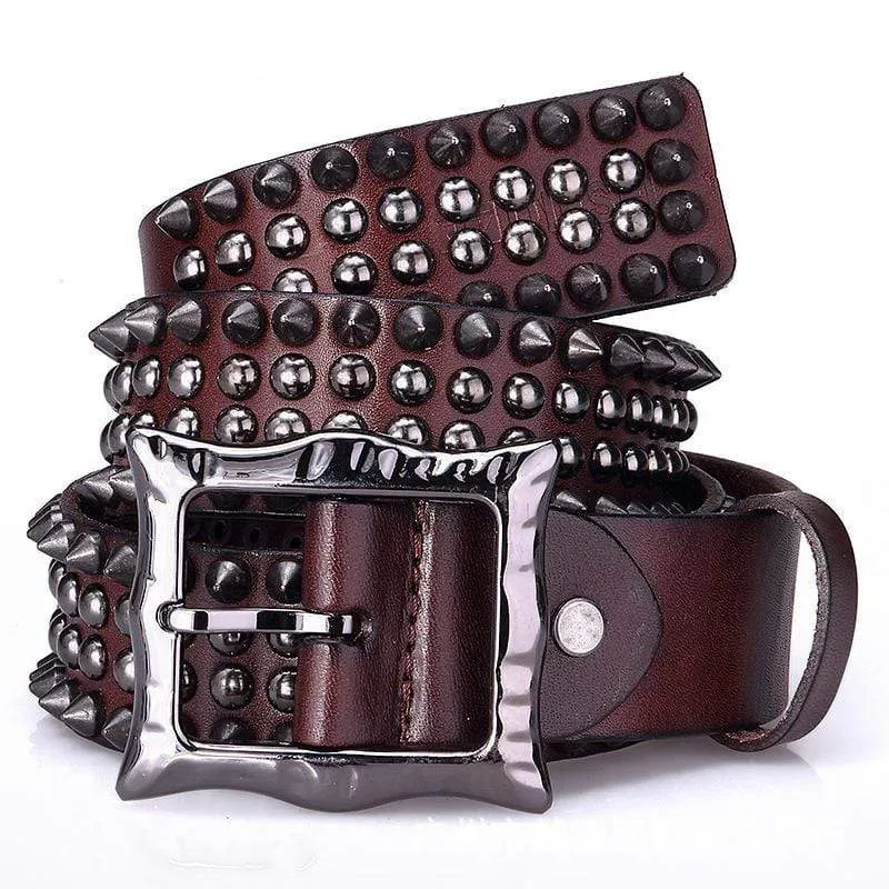 Men's Gothic Ripped Crack Belts With Rivets