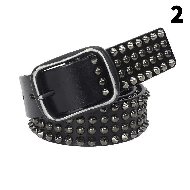 Men's Gothic Ripped Crack Belts With Rivets