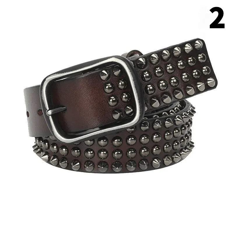 Men's Gothic Ripped Crack Belts With Rivets