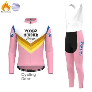 MIKO Pink Fleece Retro Cycling Kits