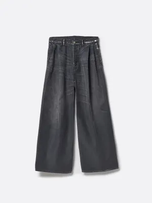 MOLESKINE 2TUCK WIDE BAGGY PANTS .12【BLACK】