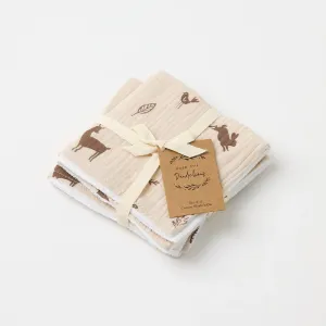 Organic Wash Cloth Set of 2 - Woodlands