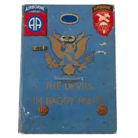 Original U.S. WWII 504th Parachute Infantry “The Devils in Baggy Pants” 82nd Airborne Combat Record Book with Patches & CIB Attached to Cover