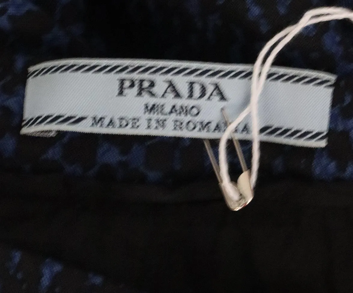 Prada Black & Blue Print Pants sz 4