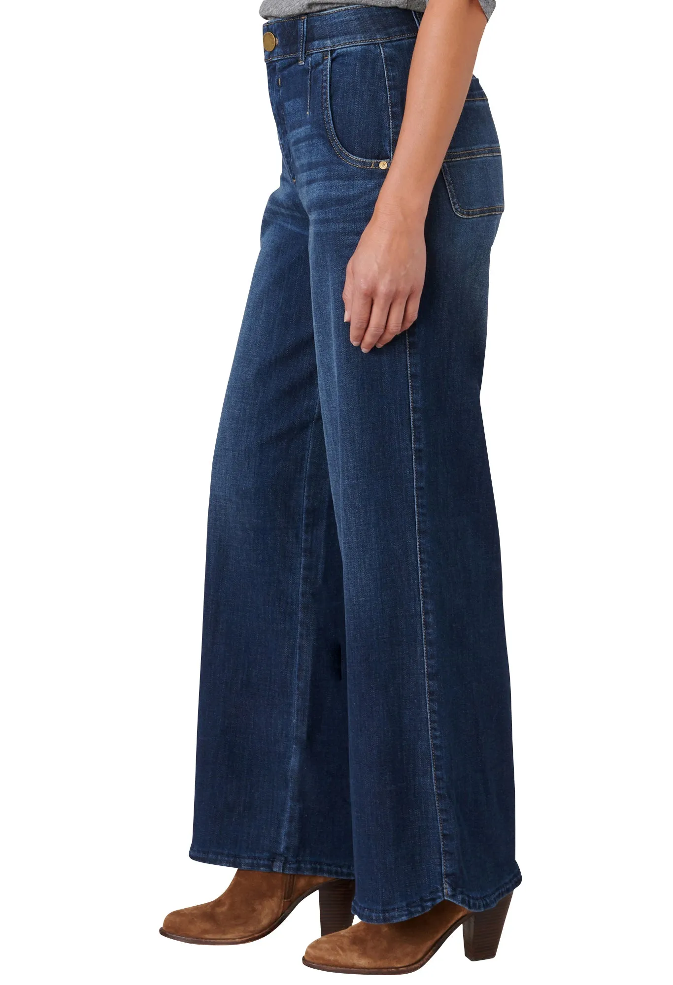 "Ab"solution® Skyrise Wide Leg Tulip Hem Jeans