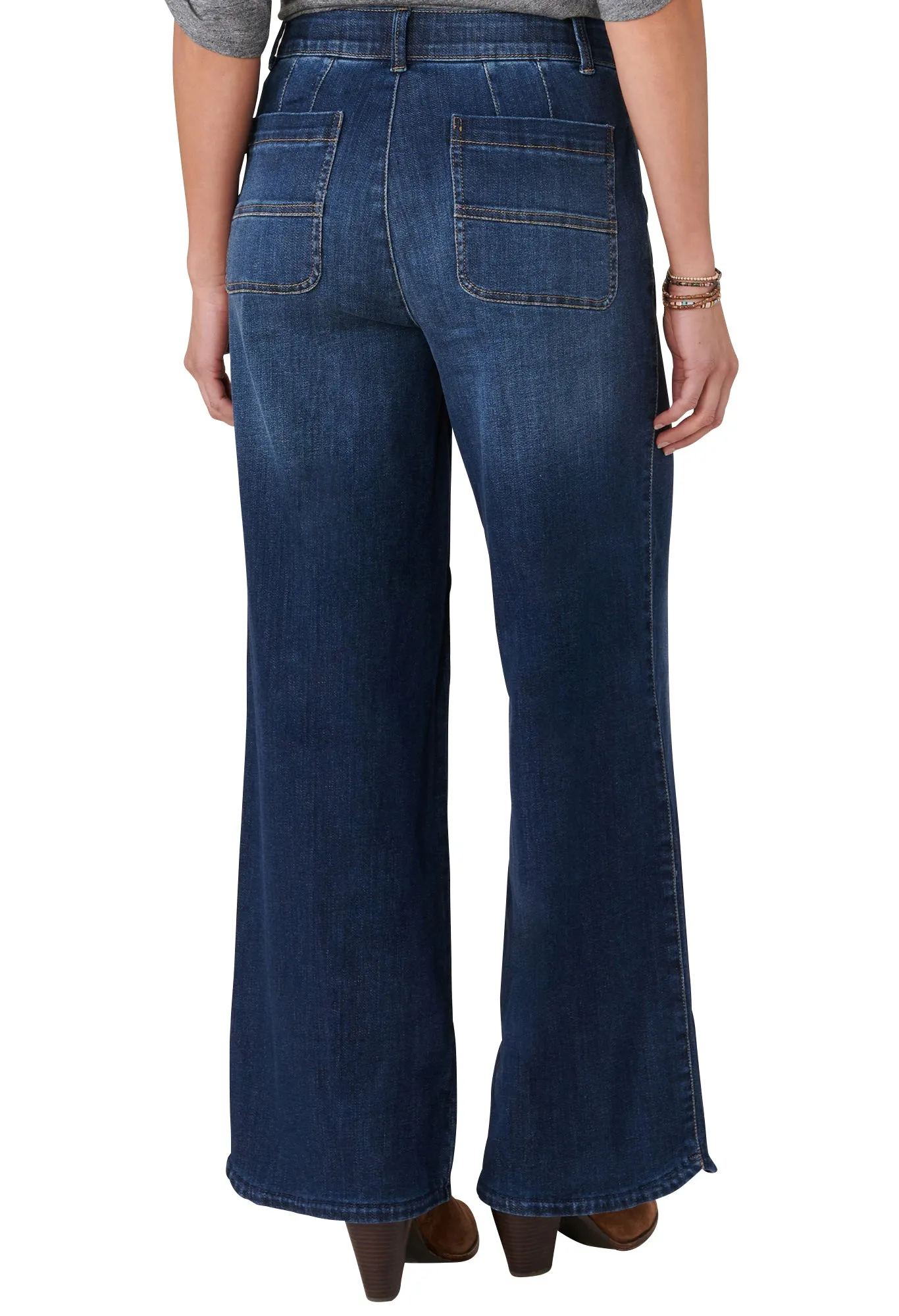 "Ab"solution® Skyrise Wide Leg Tulip Hem Jeans