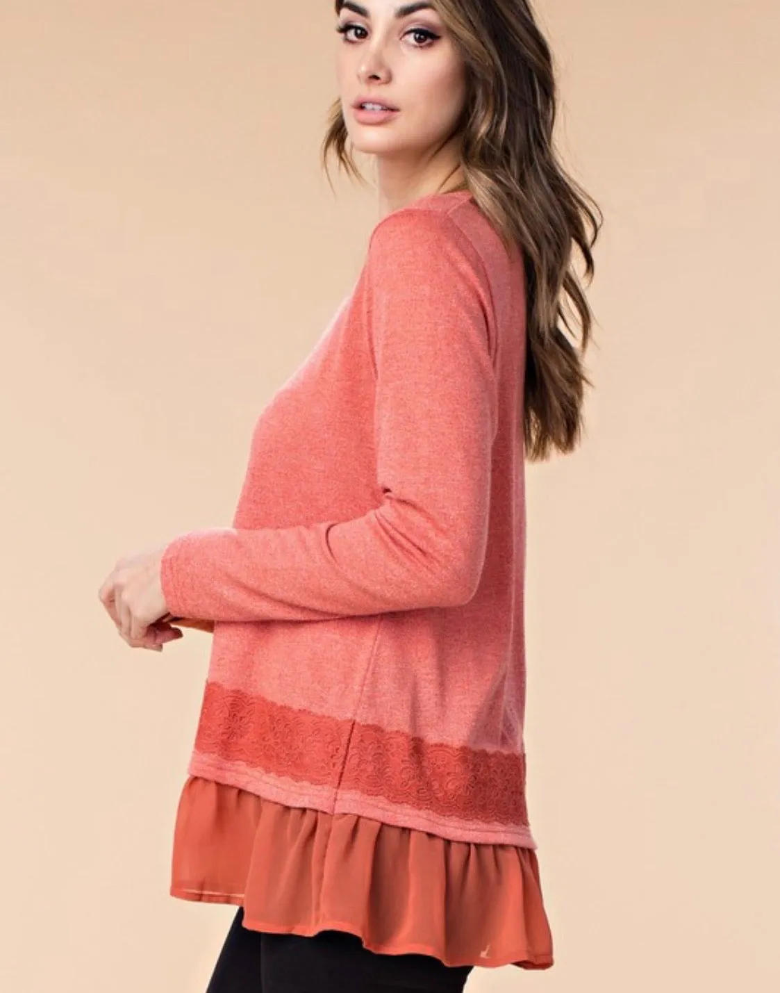 Ruffle in Rust Blouse