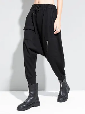 Simple Solid Elasticity Harem Pants