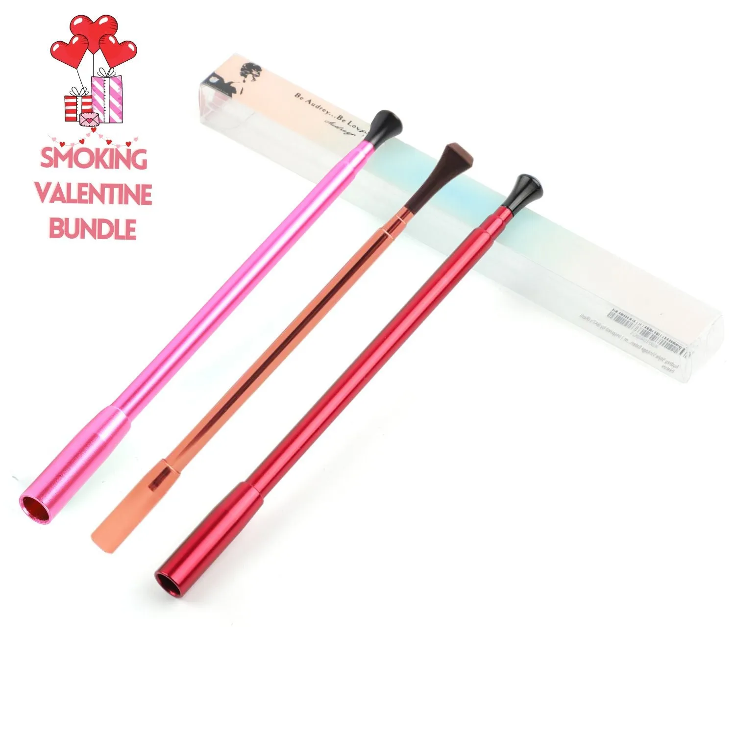 Smoking Valentine High Glamour Smoking Accessory Extendable Cigarette Holder Red, Pink and Rose