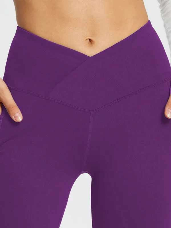 Solid Color Casual Ladies High Waist Slim Wide Leg Yoga Fitness Pants