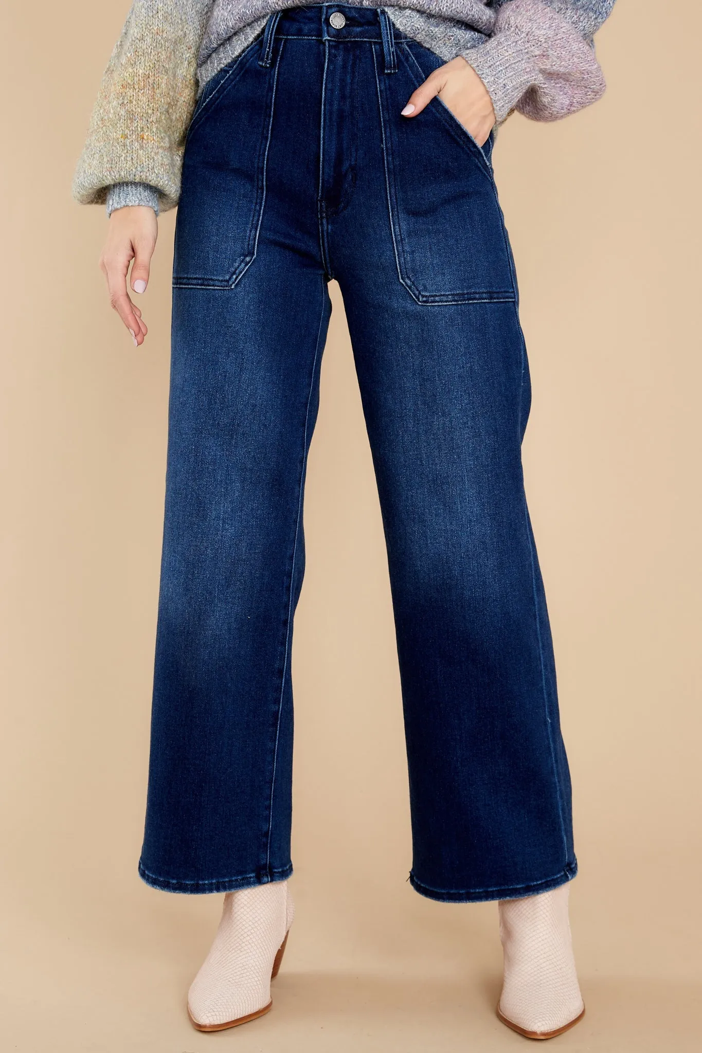 Something Amazing Dark Wash Wide Leg Jeans