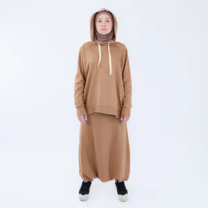 Sport Hijab Style: "Milk Coffee", Tracksuit - Hoodie with Harem Pants