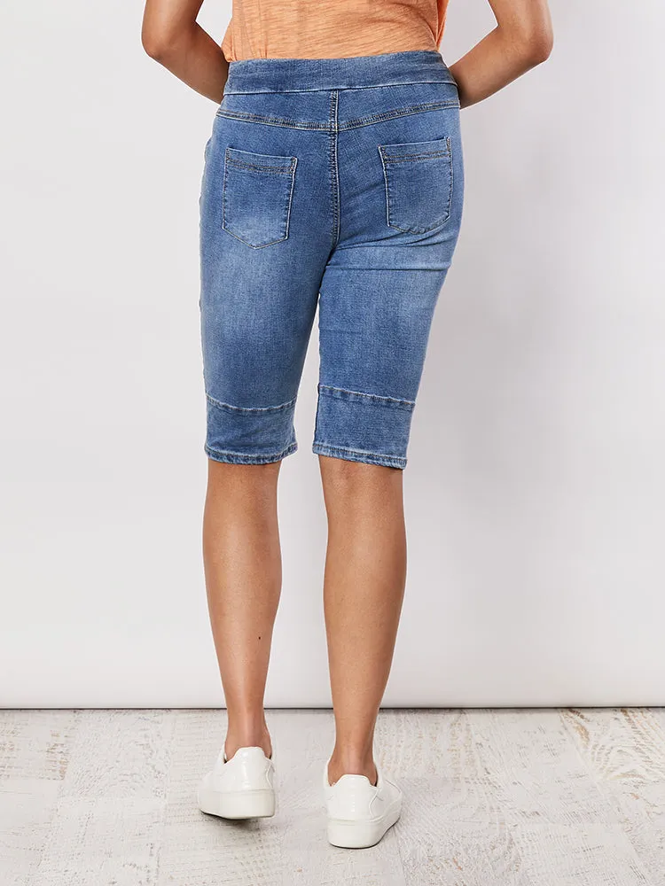 Stretch Denim Shorts - Denim