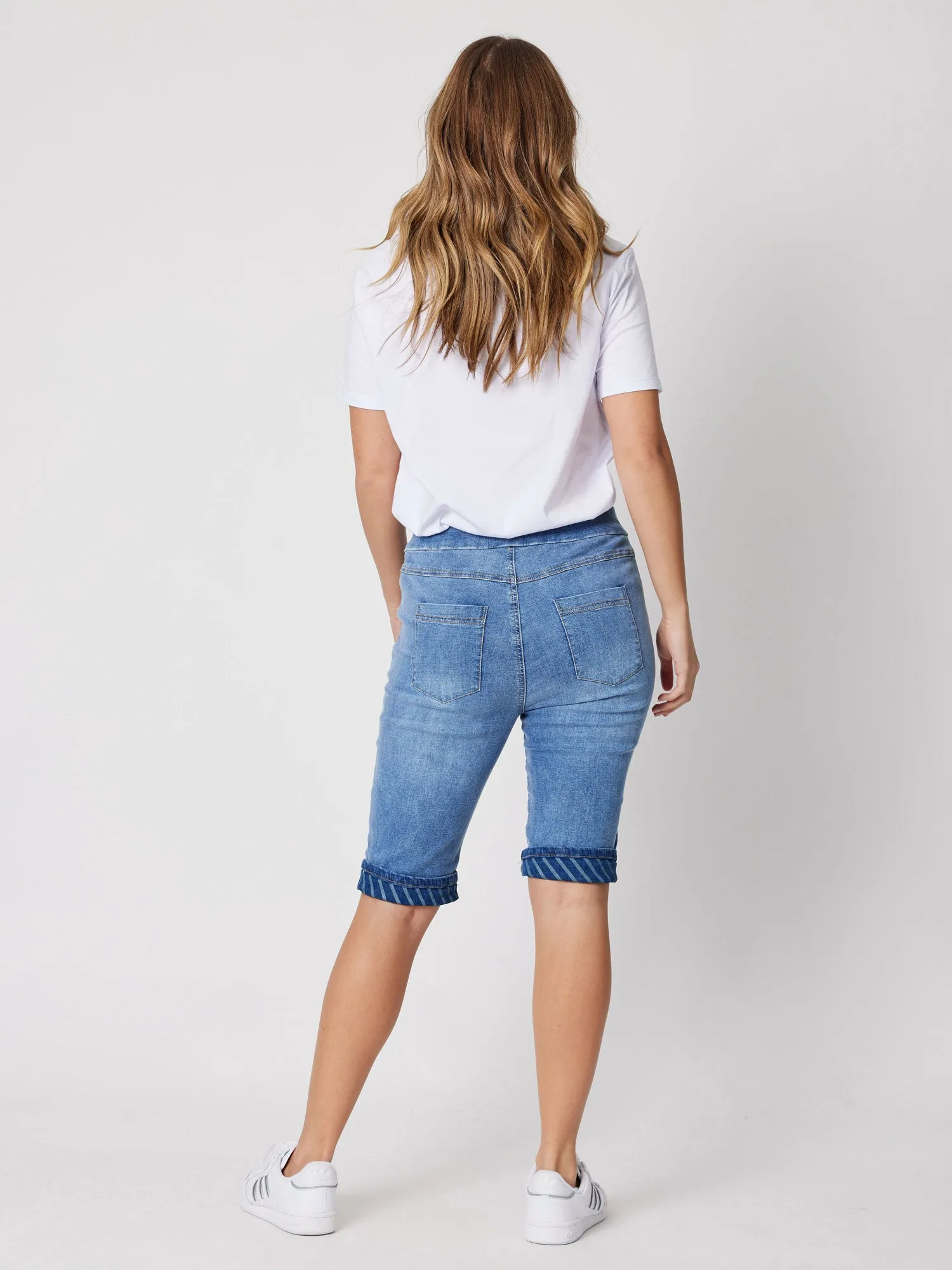 Stretch Denim Shorts - Denim