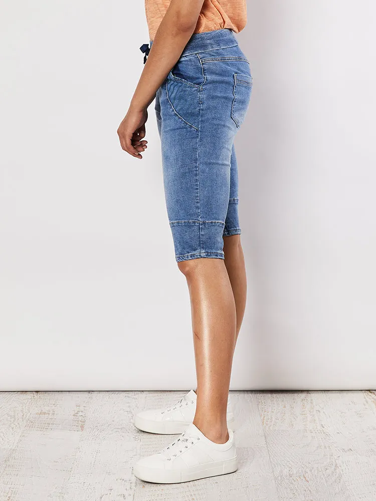 Stretch Denim Shorts - Denim