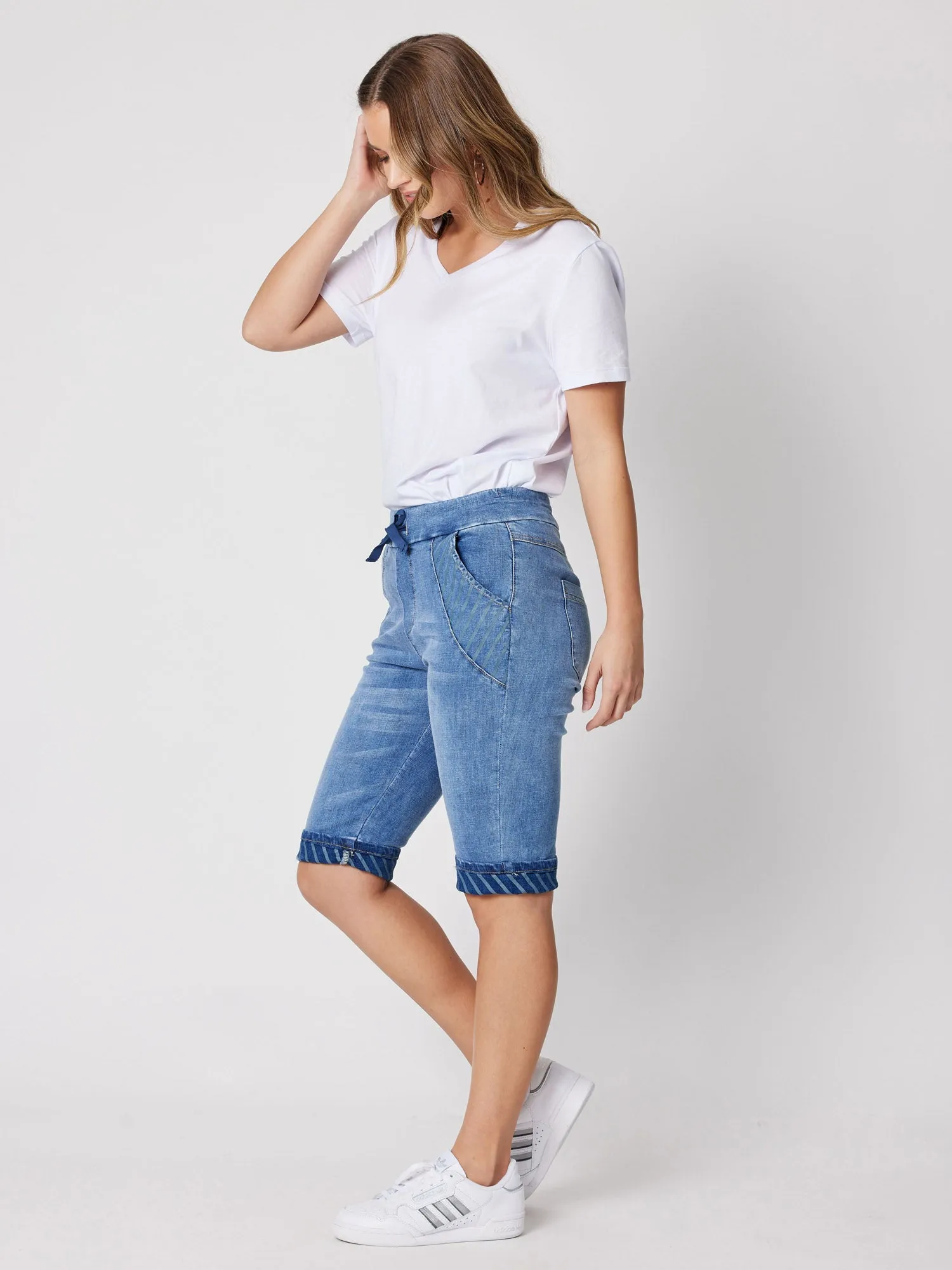 Stretch Denim Shorts - Denim