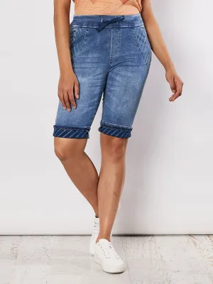 Stretch Denim Shorts - Denim