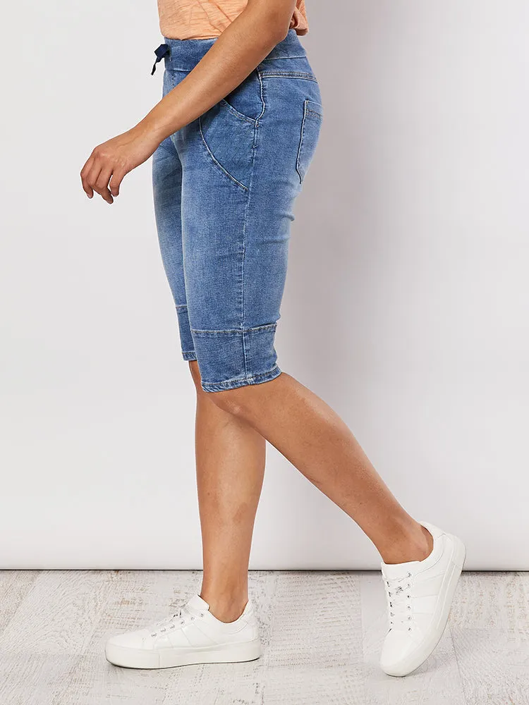 Stretch Denim Shorts - Denim