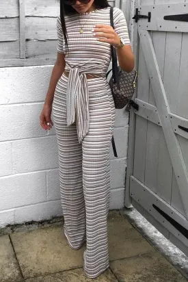 Stripe Knot Pants Set