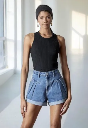 Super High Rise Denim Shorts