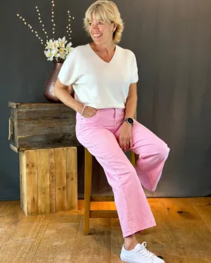 Super Stretchy Pink Wide Leg Jeans