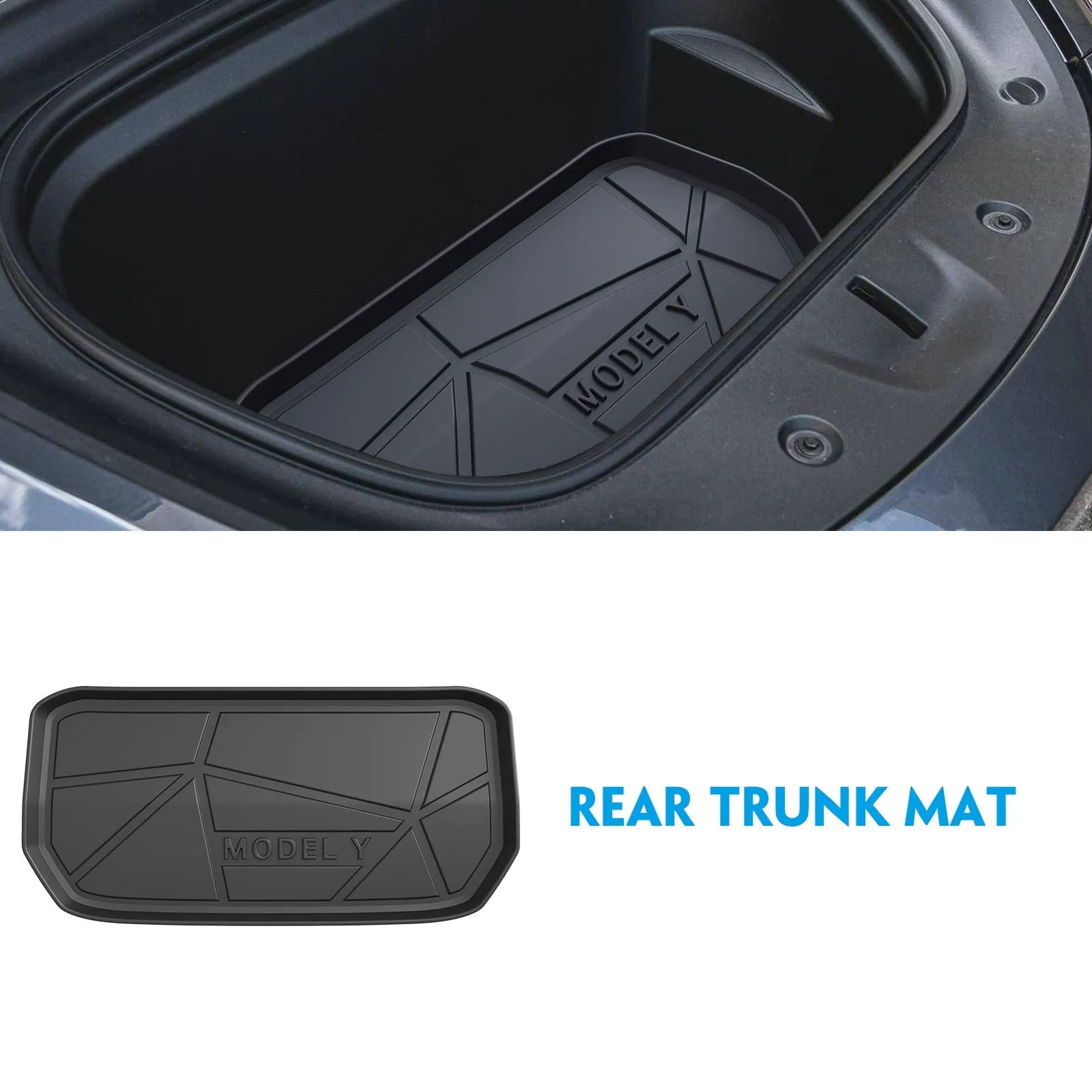 Tesla Model Y 2021 2022 Floor Storage Mat and Cargo Liners Rear Storage Slot Mat Rear Lower Layer(3pcs/set)