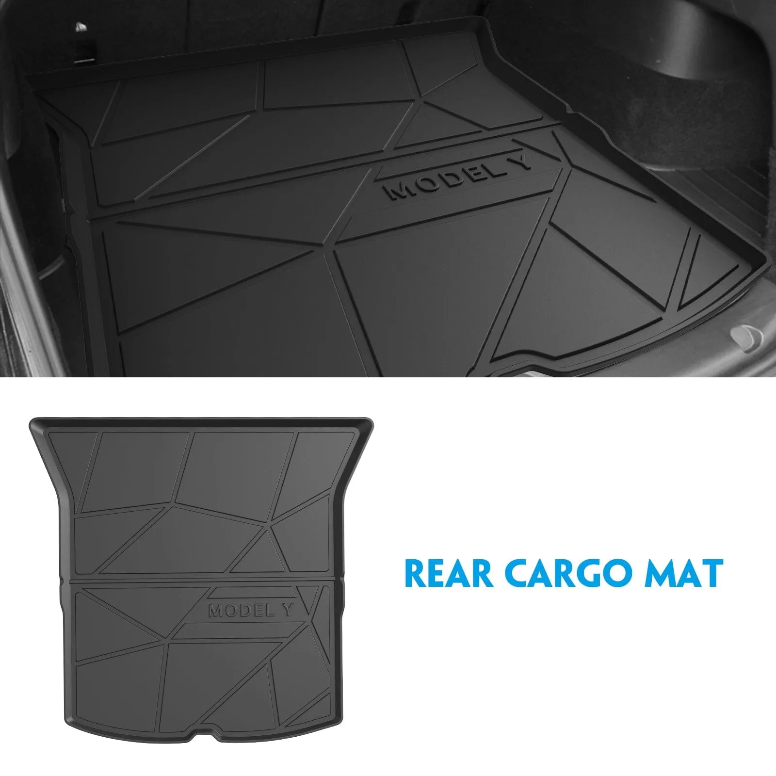 Tesla Model Y 2021 2022 Floor Storage Mat and Cargo Liners Rear Storage Slot Mat Rear Lower Layer(3pcs/set)