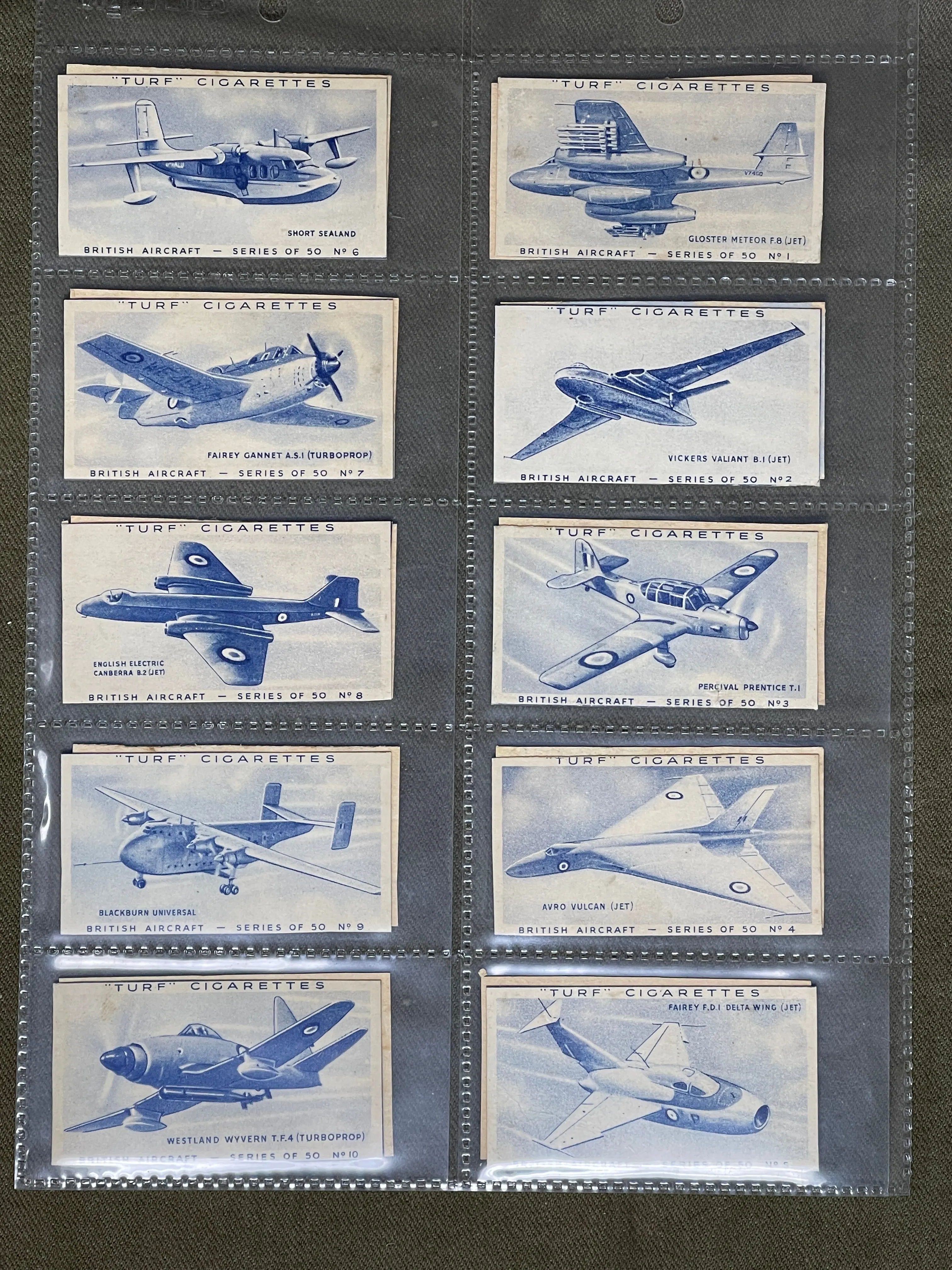 Turf Cigarette Card British Aircraft Series of 50